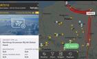 Trasa przelotu bezzałogowego statku powietrznego wg flightradar24