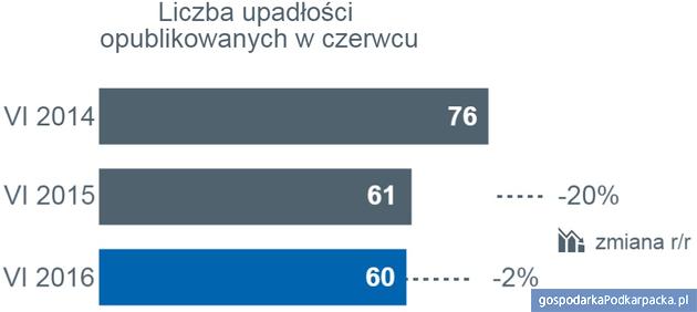 Źródło: Monitor Sądowy i Gospodarczy, dane przeanalizowane przez Euler Hermes z grupy Allianz