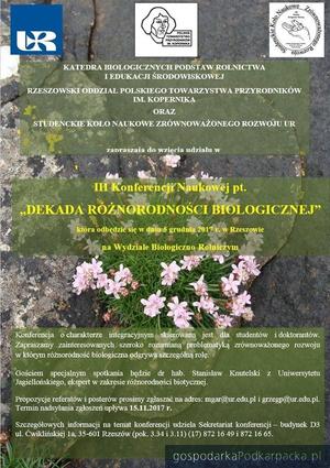 III Konferencja Naukowa Dekada Różnorodności Biologicznej