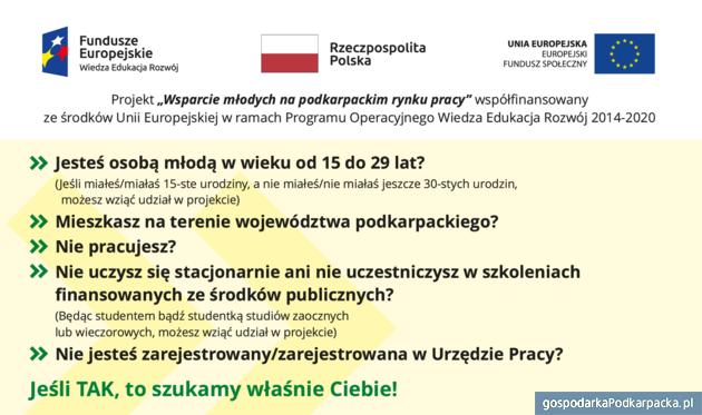 Bezpłatne szkolenia i płatne staże „Wsparcie młodych na podkarpackim rynku pracy”