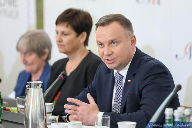 Prezydent Andrzej Duda podczas spotkania Narodowej Rady Rozwoju dotyczącego referendum. Fot. Jakub Szymczuk/KPRP