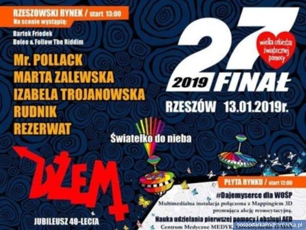 Wielka Orkiestra Świątecznej Pomocy 2019 - finał w Rzeszowie