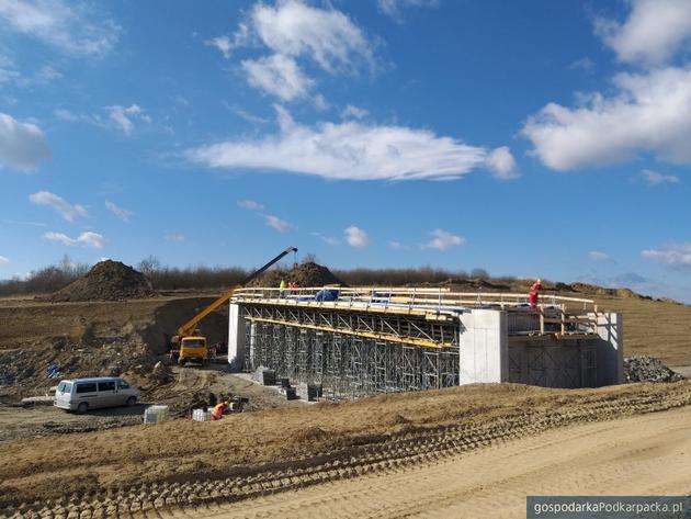 Postęp na budowie obwodnicy Sanoka  - początek marca 2019