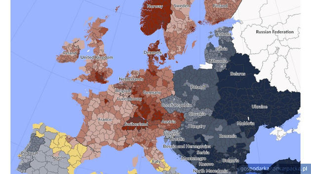 Siła nabywcza w 2019. Polska i Podkarpackie na tle Europy