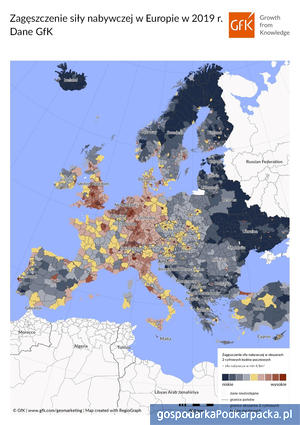 Siła nabywcza w 2019. Polska i Podkarpackie na tle Europy