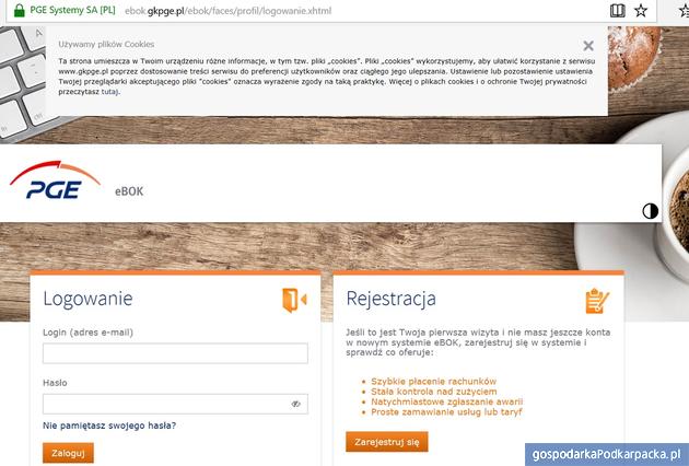 Tak wygląda panel Biura Obsługi Klienta PGE Obrót
