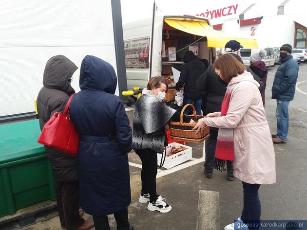 Ewa Leniart rozdaje sadzonki roślin miododajnych. Fot. Adam Cyło