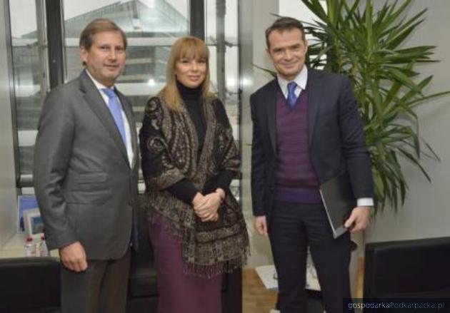 Johannes Hahn, Elżbieta Bieńkowska i Sławomir Nowak. Fot. MRR