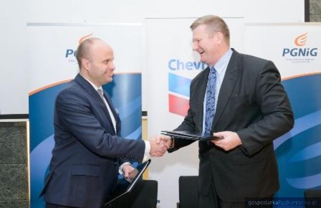 Od lewej p.o. prezesa PGNiG SA Jerzy Kurella i country manager Chevron Polska. Fot. PGNiG